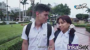 Mexican Milf and 18-Year-Old Stepdaughter Dominate Young Stud