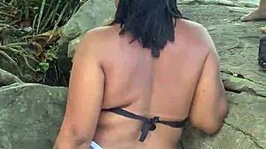 Hey, we're the hairy girls getting wild on the beach with swingers!