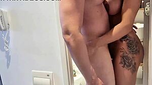 Neighbor visited while I showered, sucked big cock.