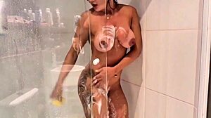 Neighbor visited while I showered, sucked big cock.