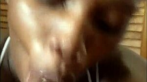 Amateur Ebony Sucks Monster Cock Deep