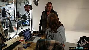 in this fantasy, a sexy teen 18+ model screws the photographer in roleplay.