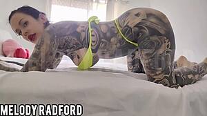 Melody radford intriguingly twerks and teases with fake tits.
