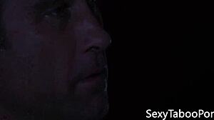 Inked milf dominates with heels and blowjob