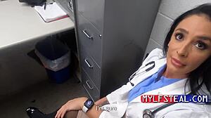 Doctor Caught Stealing in Prison, Bent Over and Roughly Fucked by Milf Patient.