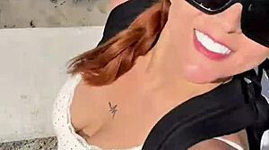 blonde slut pornstar handles monster cock in group threesome fucking.