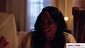 busty milf spirit craves lesbian pussy licking to break free. interracial old and young action heats up.