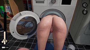 Stepmom Trapped in Washing Machine During Naughty Game