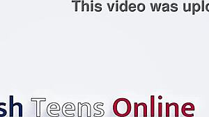 British blonde student smokes joi