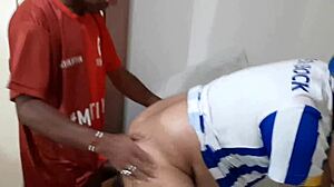 Skinny Beautiful Black Couple In Rough Anal Costume Fuck.