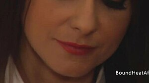 Sensual lesbian madame moans and orgasms from slaves fingers