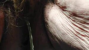 German Granny Uses Cucumber in Hairy Slit