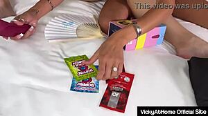 vicky vette licks armani blacks pussy and pleases with dildo