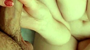 hot pov handjob and huge cum on my titties