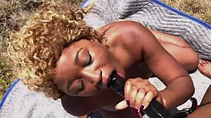 pornstar porsha carrera pulls out big strapon and dicks down nina rivera outside