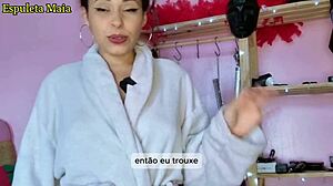 Brazilian Brunette Flaunts Sexy Panties and Lingerie in Solo Show