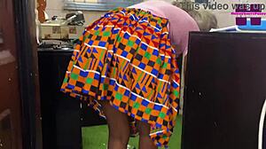 Ebony maid rides huge dick for creampie pay