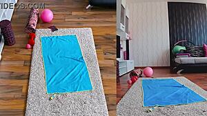 hot sweaty naked yoga dual cam 😏