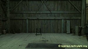 gagged beauty fastened for intense clit pleasure session