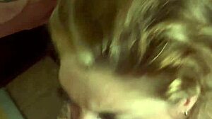 Blonde milf sucks husband's huge cock