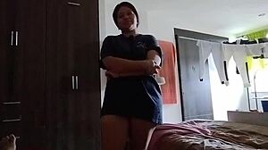 18-year-old stepsister trades clothes for creamy anal action. she begged for more in the dorm!