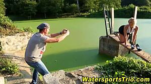 fingered slut urinates in outdoor hardcore fetish scene