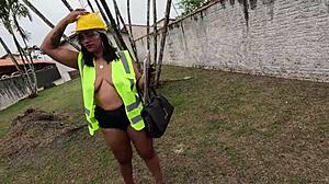 went to inspect the site and imagined workers fucking her huge pussy?