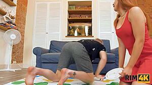 Rim4k twister turns into sex with redhead! 😘