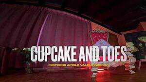 Dominatrix Mistress April Punishes Slave With Cupcake And Toes