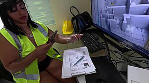 went to inspect the site and imagined workers fucking her huge pussy?