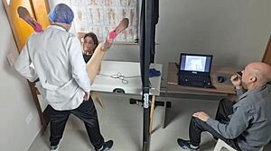 gyno exam turns wild behind cuckold's back