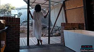 Indian milf model Angel Constance strips naked to reveal stunning body curves