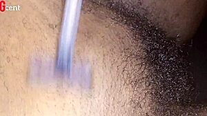 In dorm, european roommate shaves wet pussy, screaming in homemade video.