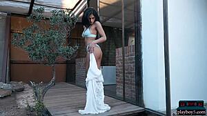 Indian milf model Angel Constance strips naked to reveal stunning body curves