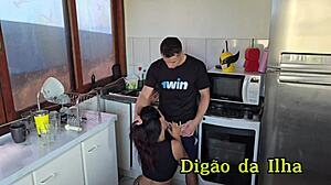 i fucked muscular latina maid in kitchen secretly