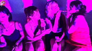 Four Little Teens Party with Foot Worship and Kissing