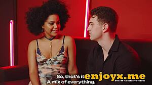 Selva, a steaming brunette, gives blow-job in kitchen while penetrated