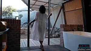 Indian milf model Angel Constance strips naked to reveal stunning body curves