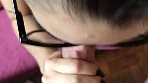Teen gives blowjob on little head in specific amateur scene