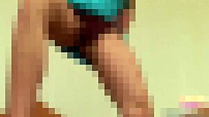 these tiny panties barely cover my small tits, oops