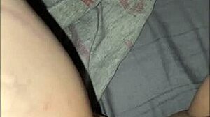 Late night pussy play with petite teen reaching intense orgasm.