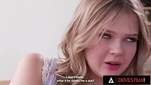 Cute babes Katie Kush and Coco Lovelock swap cum after a wild hardcore threesome