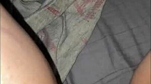 Late night pussy play with petite teen reaching intense orgasm.