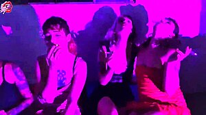 Four Little Teens Party with Foot Worship and Kissing