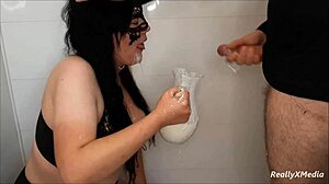 Curvy Teen Slut Kathy's Deepthroat Puke Blowjob