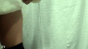 Hidden cam under sink captures toilet voyeur with panties