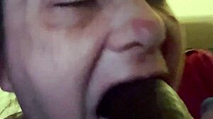 Midget Licks Balls and Gives Sloppy Blowjob to Big Black Cock