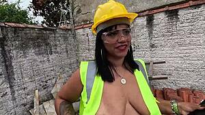went to inspect the site and imagined workers fucking her huge pussy?