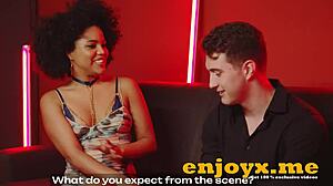 Selva, a steaming brunette, gives blow-job in kitchen while penetrated