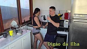 i fucked muscular latina maid in kitchen secretly